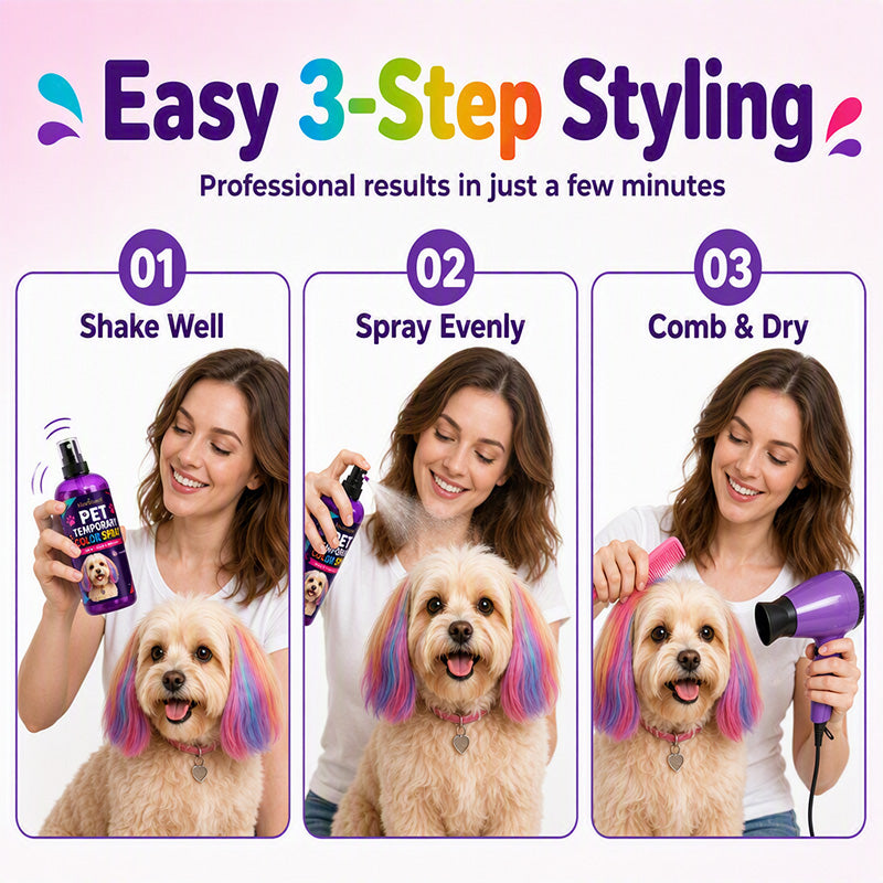 🌈 Buntes Fellfarbspray für Hunde & Katzen – Temporäre Farbe für kreative und verspielte Fell-Styles