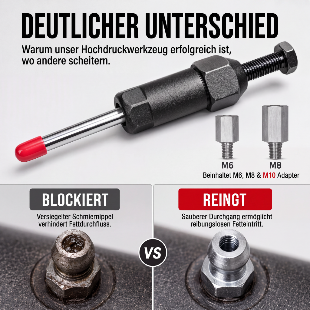 🔧 50 % RABATT! 🚗 Schmiernippel-Entstopfer – Verstopfte Gelenke in Sekunden frei – Spart Schmierfett, spart Zeit 🔩