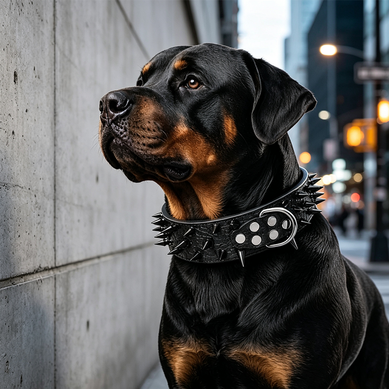 🐕 Robustes Hundehalsband mit Nieten – Strapazierfähiges Halsband für große Hunde und tägliche Spaziergänge