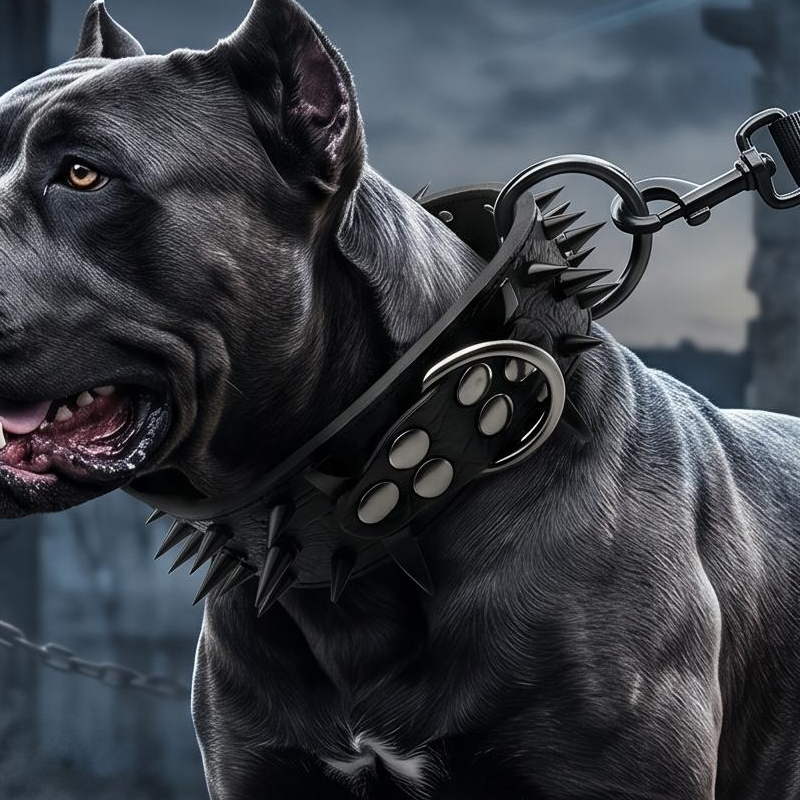 🐕 Robustes Hundehalsband mit Nieten – Strapazierfähiges Halsband für große Hunde und tägliche Spaziergänge