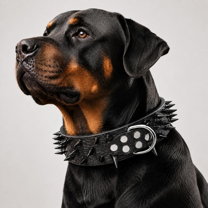 🐕 Robustes Hundehalsband mit Nieten – Strapazierfähiges Halsband für große Hunde und tägliche Spaziergänge