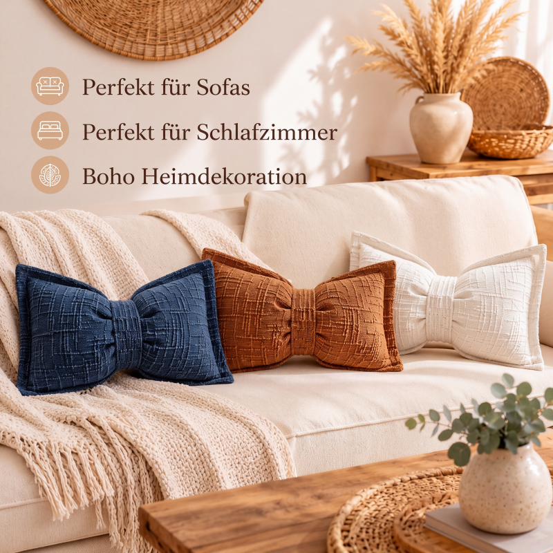 Weiches Kissen in Schleifenform aus Chenille