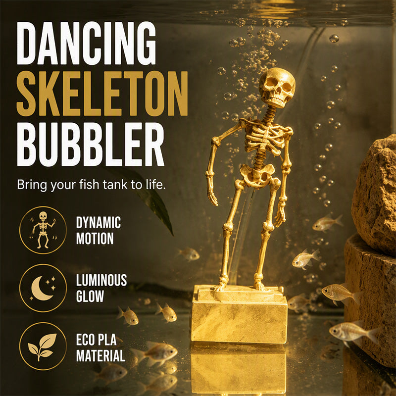 💀 50 % Rabatt! Tanzender Totenkopf für Aquarium – Bewegliche Unterwasser-Dekoration für Fischbecken