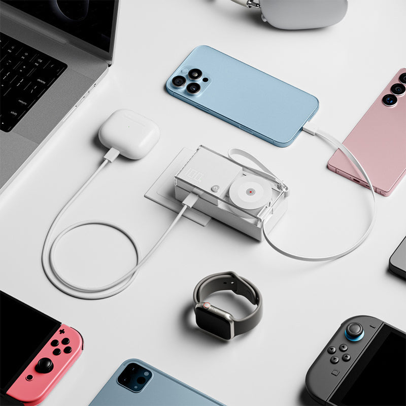 🔋 3-in-1 Powerbank im Schallplatten-Design – Kompakter Schnelllader mit integriertem Kabel für unterwegs