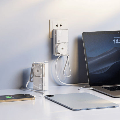 🔋 3-in-1 Powerbank im Schallplatten-Design – Kompakter Schnelllader mit integriertem Kabel für unterwegs