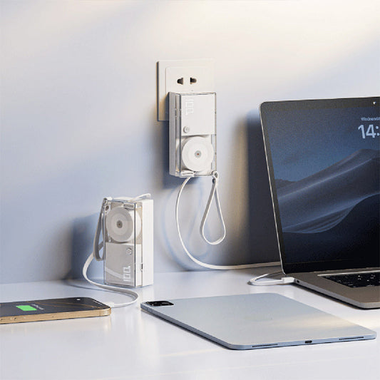🔋 3-in-1 Powerbank im Schallplatten-Design – Kompakter Schnelllader mit integriertem Kabel für unterwegs