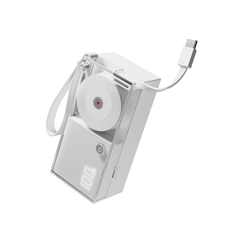 🔋 3-in-1 Powerbank im Schallplatten-Design – Kompakter Schnelllader mit integriertem Kabel für unterwegs