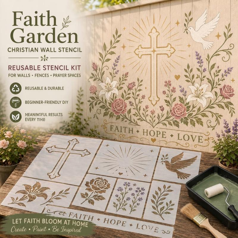 🎨 50 % Rabatt! DIY-Malschablonen für Garten & Terrasse – Wiederverwendbare Schablonen für Wege, Betonflächen & kreative Gestaltung