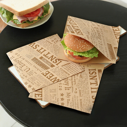 🥪 Fettabweisende Sandwich-Papiertüten – Saubere & Praktische Verpackung für Burger, Sandwiches und Snacks