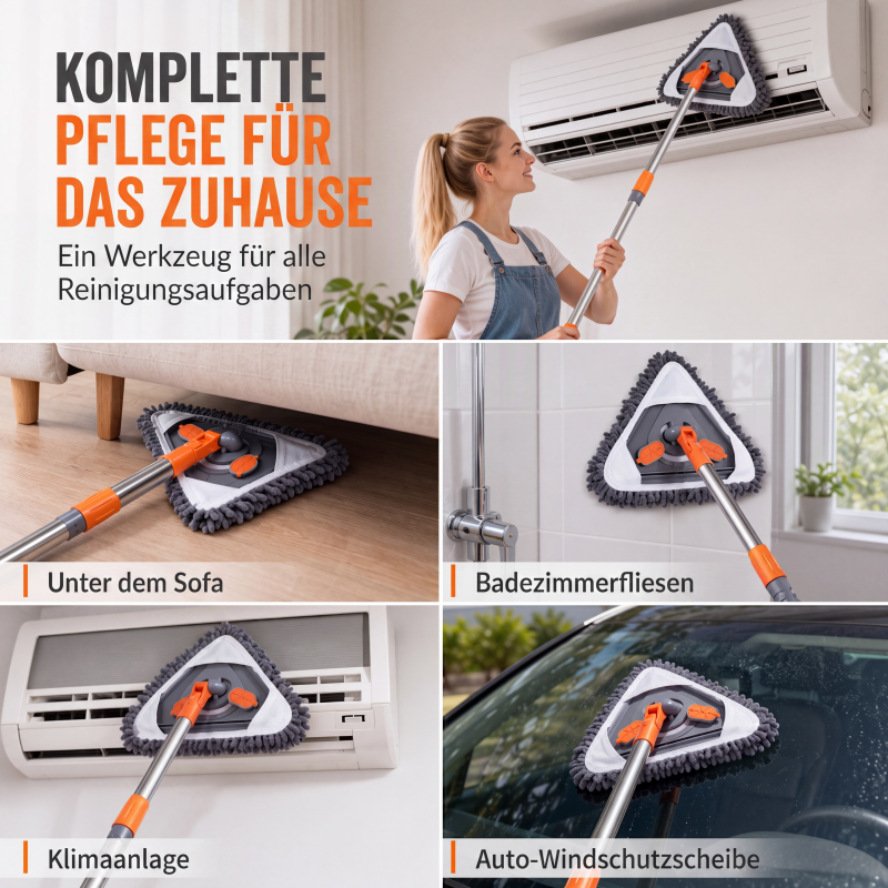 📢📢50% RABATT NU!! ⏰Dreieckiger Reinigungsmop mit ausziehbarer Stange