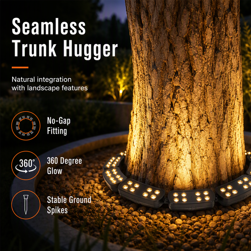 🌳💡Solar-Baumbeleuchtung in Ringform – Wetterfeste Außenstrahler für Bäume, Säulen und den Garten