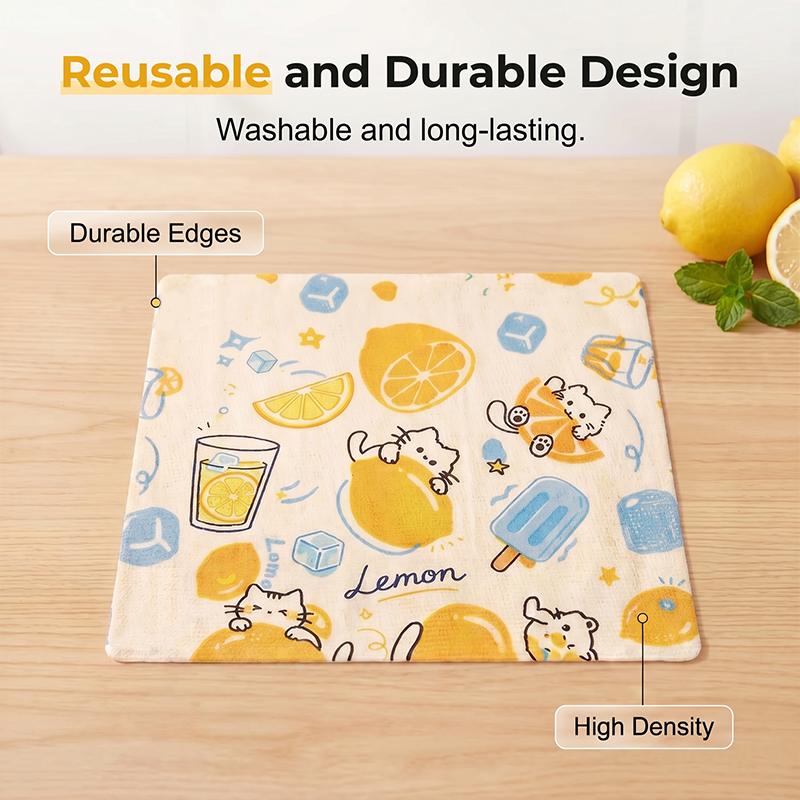 Printed Tear-Off Microfiber Cleaning Cloths for Kitchen