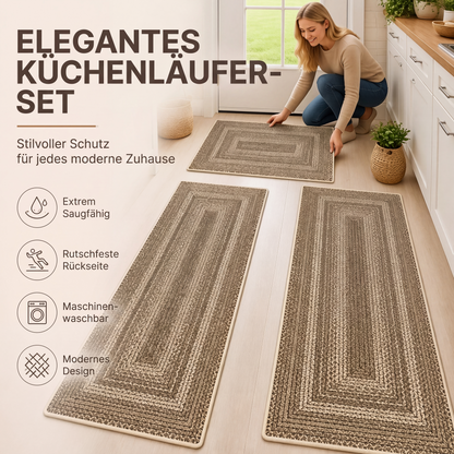 🏠 Küchenläufer mit rutschfester Unterseite – Schmutzabweisend und pflegeleicht für einen sauberen Küchenboden