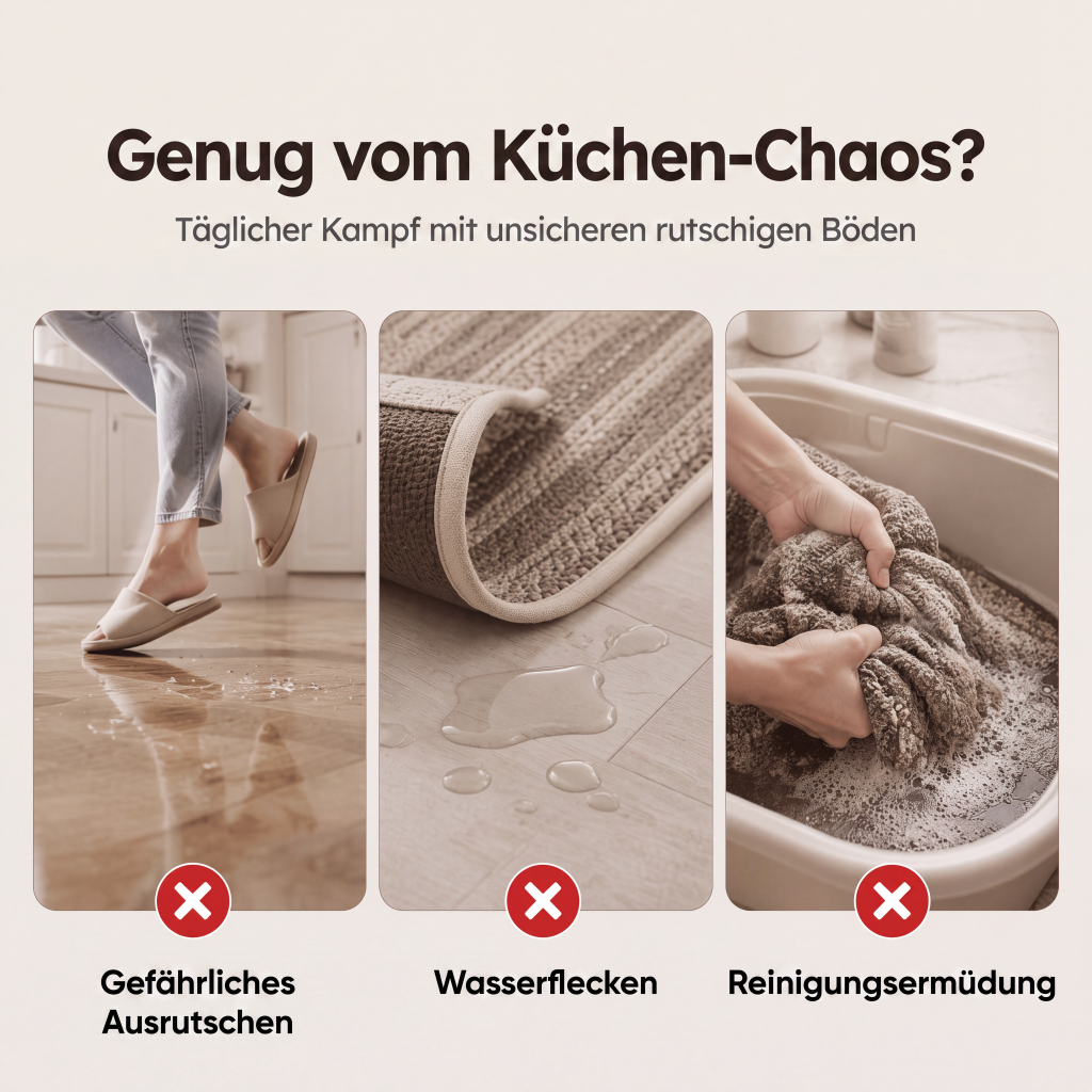 🏠 Küchenläufer mit rutschfester Unterseite – Schmutzabweisend und pflegeleicht für einen sauberen Küchenboden