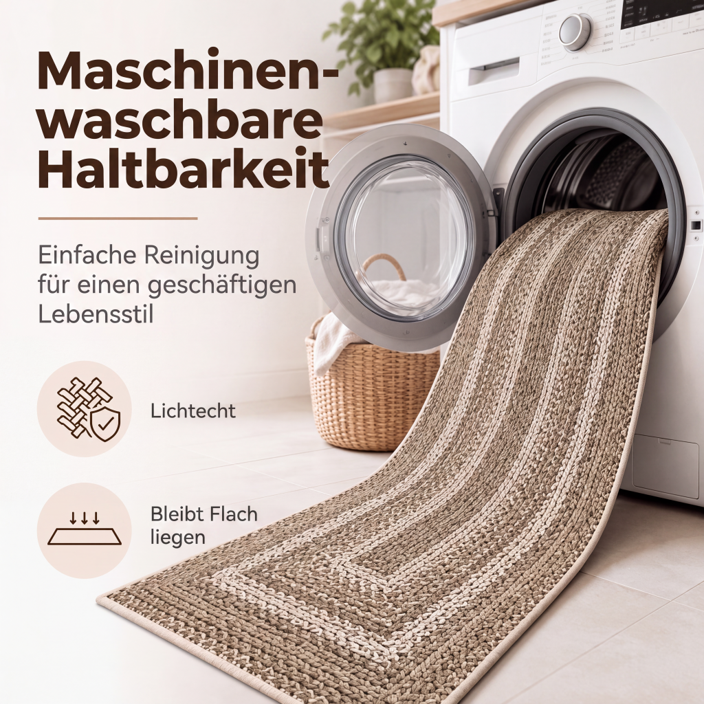 🏠 Küchenläufer mit rutschfester Unterseite – Schmutzabweisend und pflegeleicht für einen sauberen Küchenboden