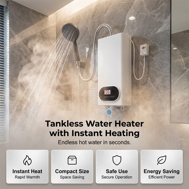 📢📢50% RABATT !!⏰Kompakter & sicherer Durchlauferhitzer – Elektrischer Warmwasserbereiter