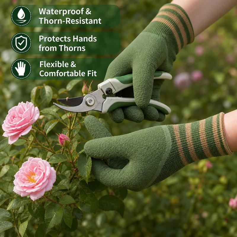 🌿 Robuste Gartenhandschuhe aus Gummi – Rutschfest & Abriebfest für Pflanzen, Beschneiden und Gartenarbeit