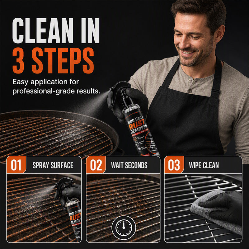 🔥⏰ 2+1 GRATIS nur für kurze Zeit – Grillrost-Rostentferner Spray für die Entfernung von Rost und hartnäckigen Ablagerungen🍖