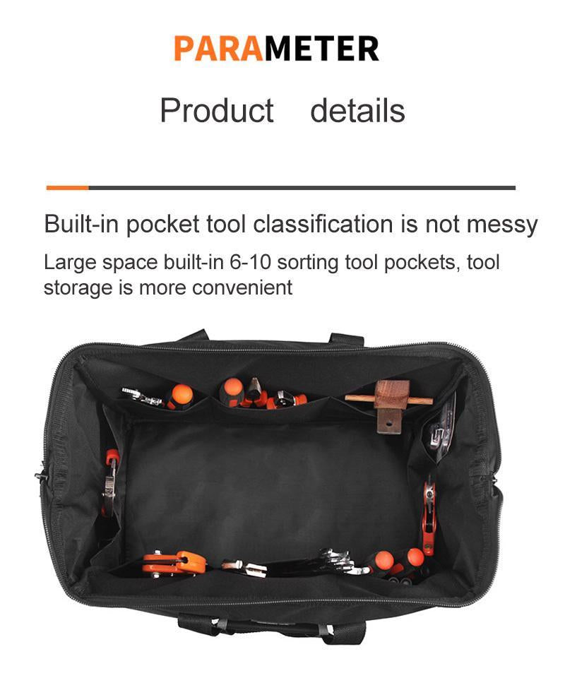 🛠️ Robuste Werkzeugtasche aus Canvas – Geräumiger Organizer für Elektriker, Handwerker und Reparaturarbeiten