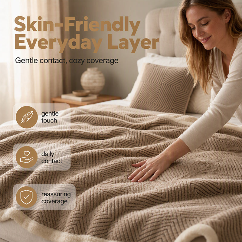 🛋️✨ Doppellagige Kuscheldecke aus weichem Stoff – Extra warme Sofadecke für Zuhause, Sofa und Bett