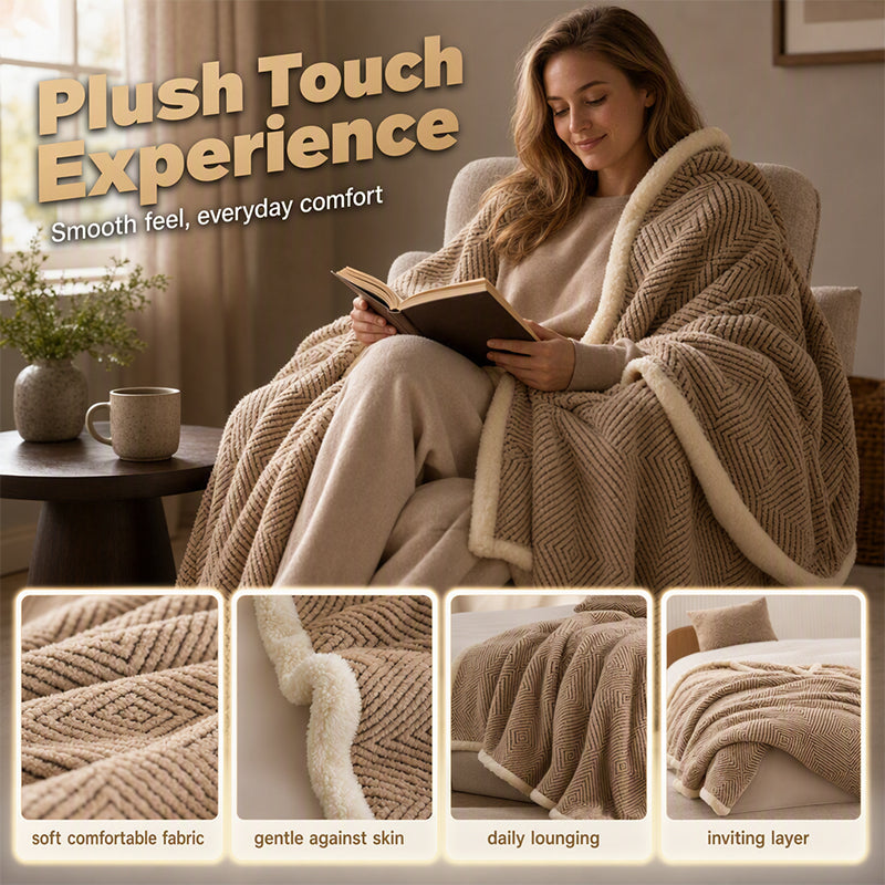 🛋️✨ Doppellagige Kuscheldecke aus weichem Stoff – Extra warme Sofadecke für Zuhause, Sofa und Bett