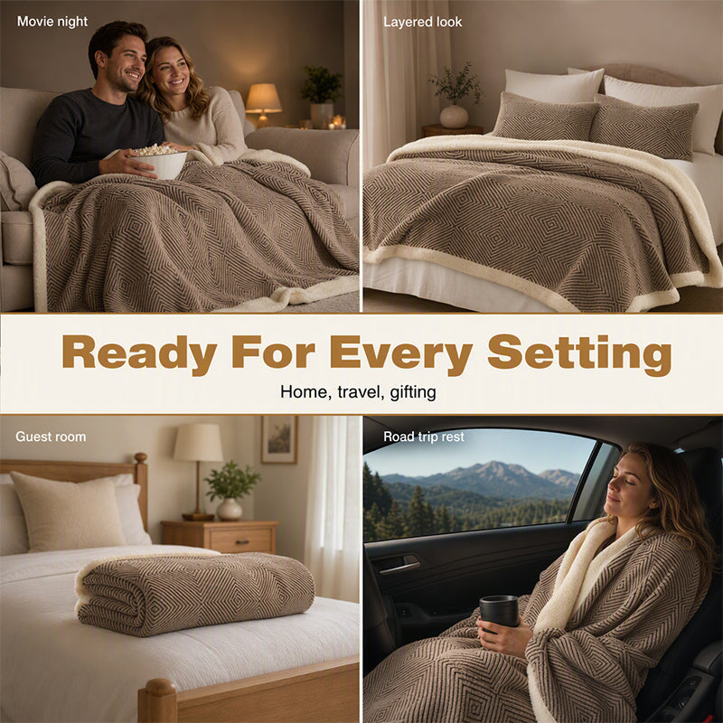 🛋️✨ Doppellagige Kuscheldecke aus weichem Stoff – Extra warme Sofadecke für Zuhause, Sofa und Bett