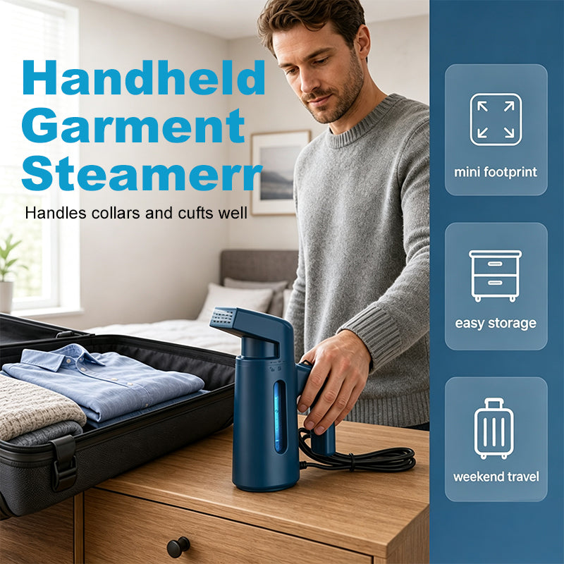 👔 Mini-Dampfglätter 2-in-1 – Tragbares Hand-Dampfbügeleisen für Trocken- und Dampfbügeln von Kleidung