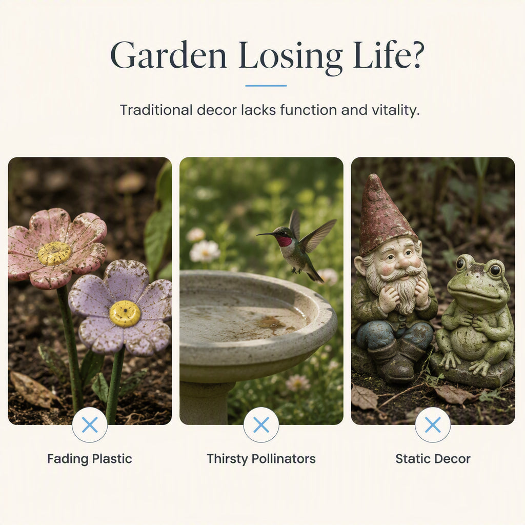 🐝🌸 Keramik-Bienenfutterstelle mit Vergissmeinnicht-Blume – Handgemachte Gartendeko für Garten, Balkon und Terrasse