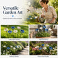 🐝🌸 Keramik-Bienenfutterstelle mit Vergissmeinnicht-Blume – Handgemachte Gartendeko für Garten, Balkon und Terrasse