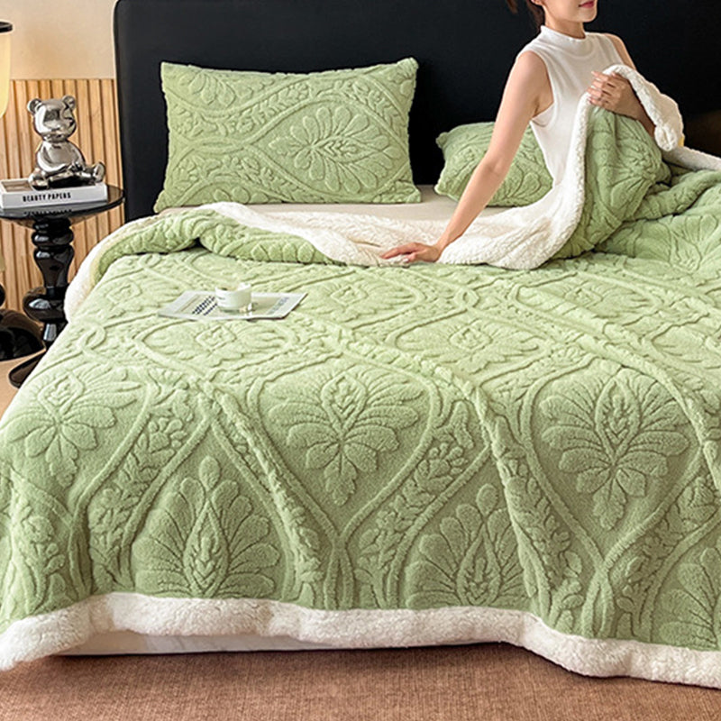 🌸🛋️ Kuschelige Teddy-Decke mit Blumenmuster – Weiche und warme Wohndecke für Sofa und Bett