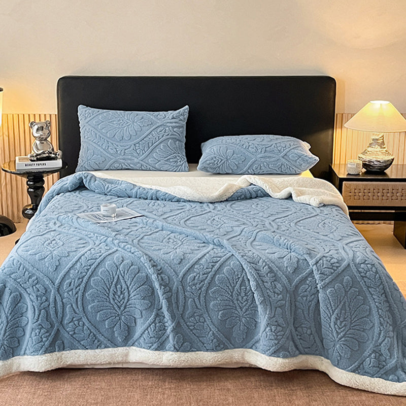 🌸🛋️ Kuschelige Teddy-Decke mit Blumenmuster – Weiche und warme Wohndecke für Sofa und Bett