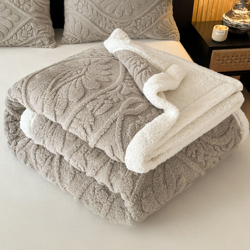 🌸🛋️ Kuschelige Teddy-Decke mit Blumenmuster – Weiche und warme Wohndecke für Sofa und Bett