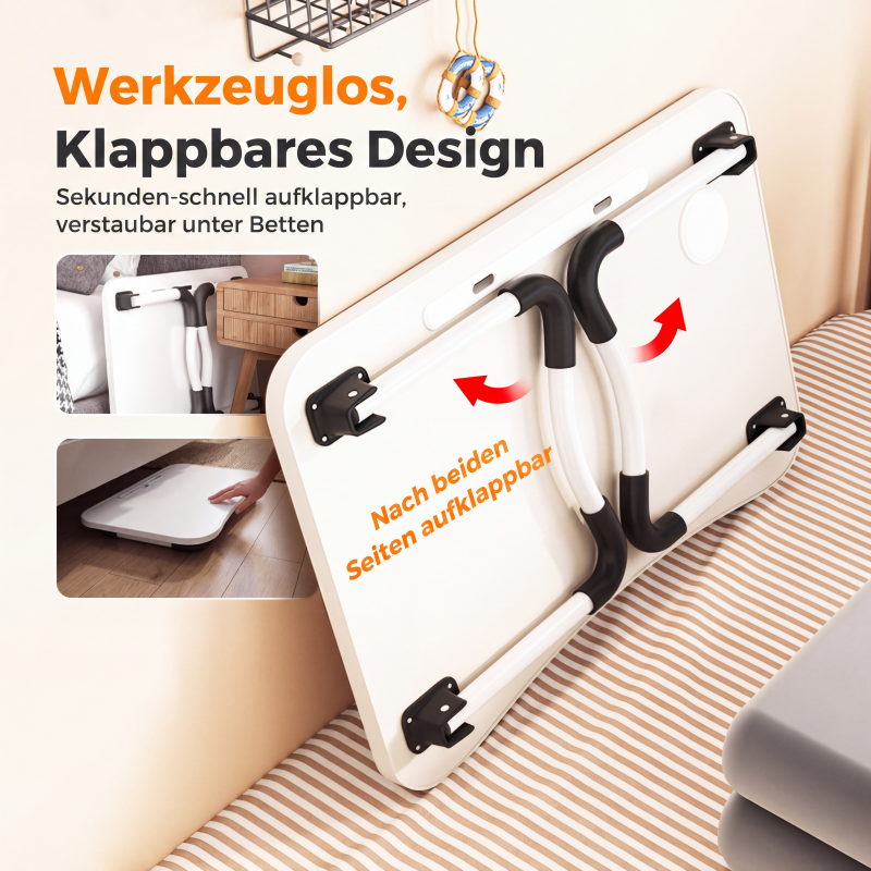 🛏️💻 Klappbarer Betttisch für Laptop – Multifunktionaler Laptoptisch für Bett, Sofa und Schlafzimmer