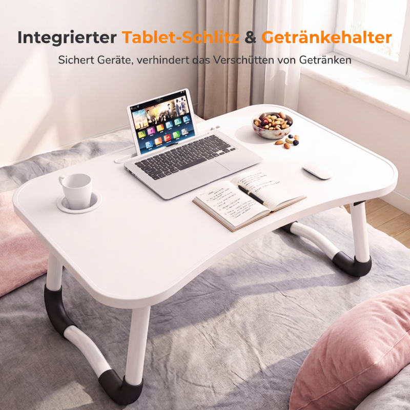 🛏️💻 Klappbarer Betttisch für Laptop – Multifunktionaler Laptoptisch für Bett, Sofa und Schlafzimmer