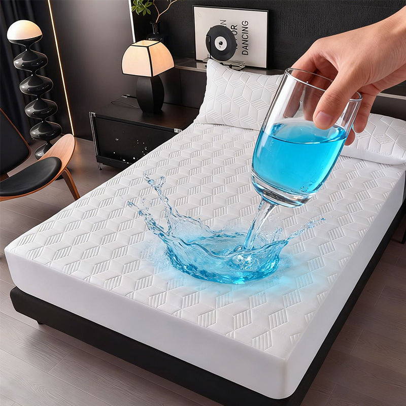 🛏️💧 Wasserdichter Matratzenschoner als Spannbettlaken – Waschbarer Matratzenschutz in Uni-Farben