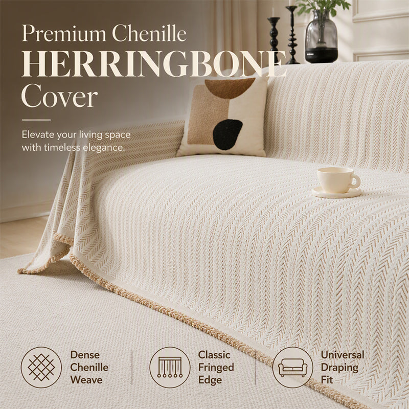 🔥 50% RABATT! 🛋️ Altes Sofa im neuen Look! Weicher Chenille Sofabezug mit elegantem Herringbone-Design