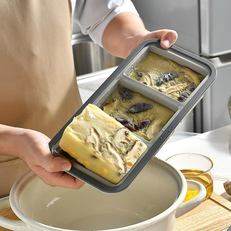 🍱 Silikon-Frischhaltedose mit Fächern und Deckel – Gefrier- und mikrowellengeeignete Lunchbox für Küche und Alltag