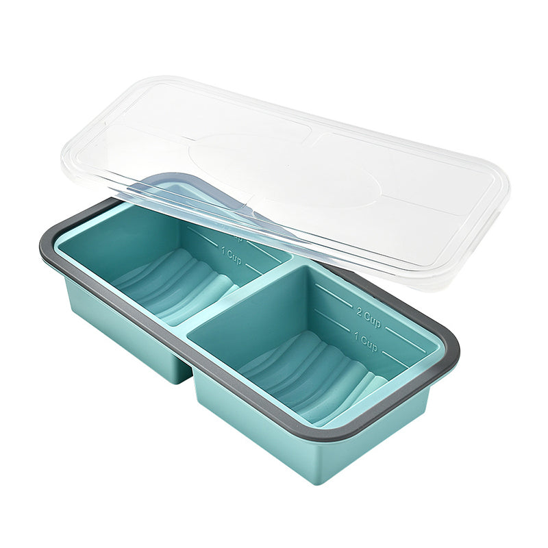 🍱 Silikon-Frischhaltedose mit Fächern und Deckel – Gefrier- und mikrowellengeeignete Lunchbox für Küche und Alltag