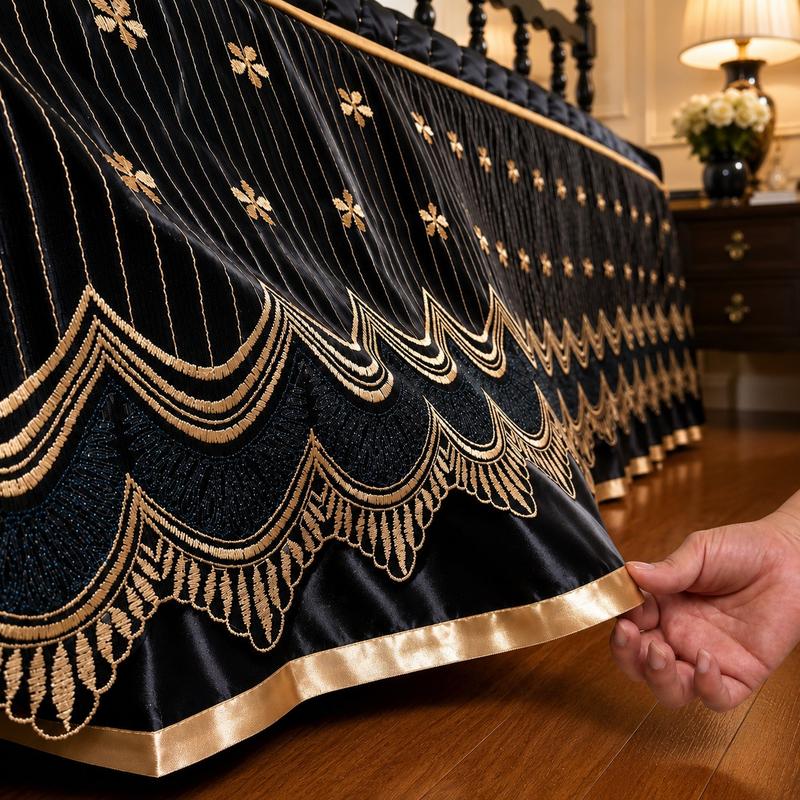 🛏️ 50 % Rabatt – Hochwertiger gesteppter Bettrock im eleganten French-Hotel-Look ✨