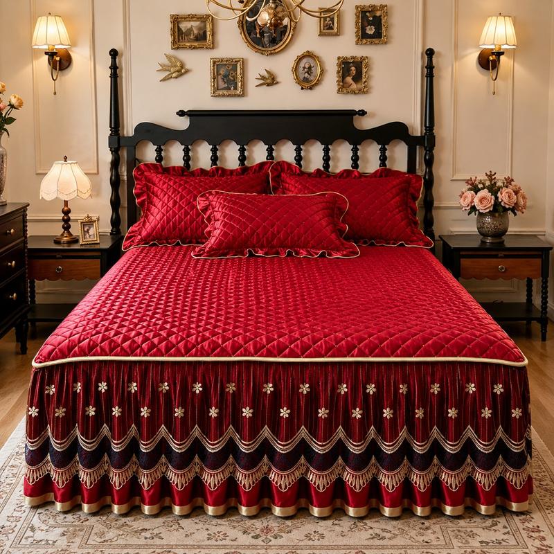 🛏️ 50 % Rabatt – Hochwertiger gesteppter Bettrock im eleganten French-Hotel-Look ✨