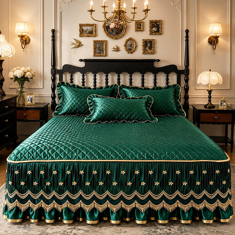 🛏️ 50 % Rabatt – Hochwertiger gesteppter Bettrock im eleganten French-Hotel-Look ✨