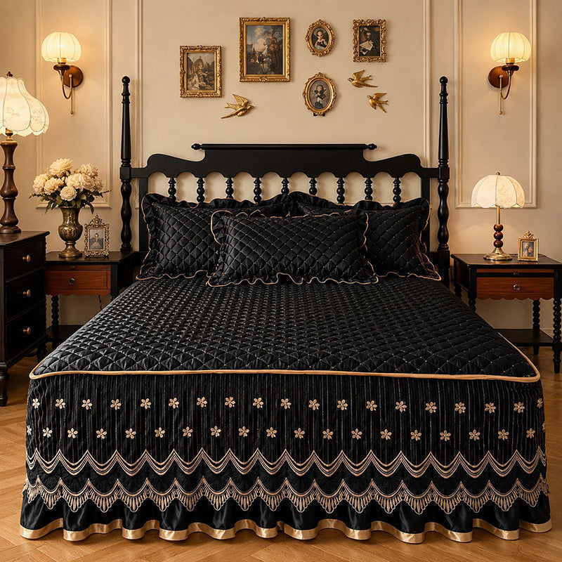 🛏️ 50 % Rabatt – Hochwertiger gesteppter Bettrock im eleganten French-Hotel-Look ✨