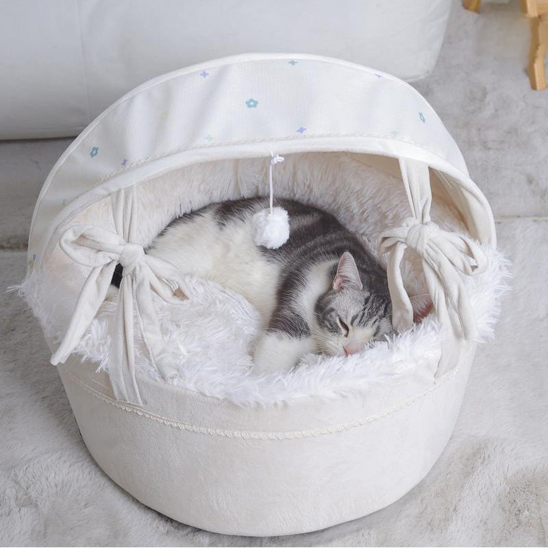 Semi-Enclosed Cradle Cat Bed