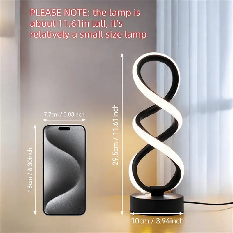 ✨ Nur für kurze Zeit: 50 % Rabatt – Elegante LED-Tischleuchte im Spiral-Design aus Aluminium mit 3 Lichtfarben & USB-Stromversorgung