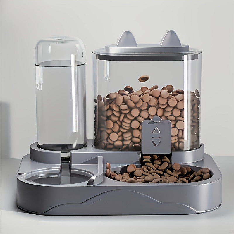 🔥 50% RABATT! 🐱 Automatischer Katzen Futterautomat – Drehbarer Futterspender mit Trinknapf für Katzen