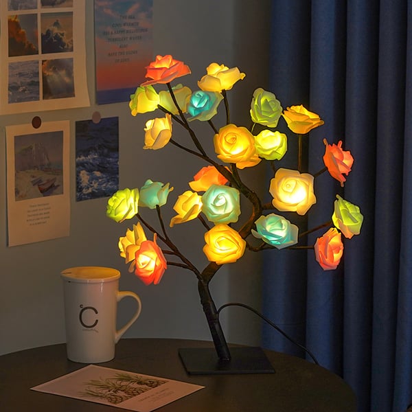 🔥 50% RABATT! 🌹 LED Rosenbaum Lampe – Romantische Blumenleuchte mit USB-Anschluss & Schalter