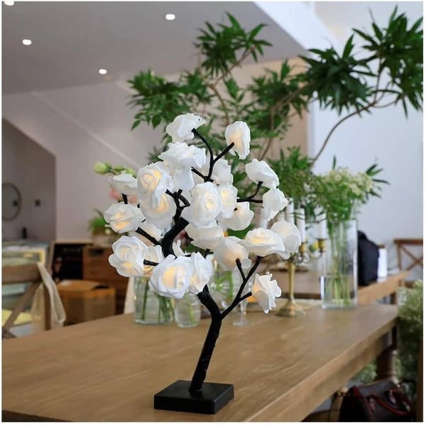 🔥 50% RABATT! 🌹 LED Rosenbaum Lampe – Romantische Blumenleuchte mit USB-Anschluss & Schalter
