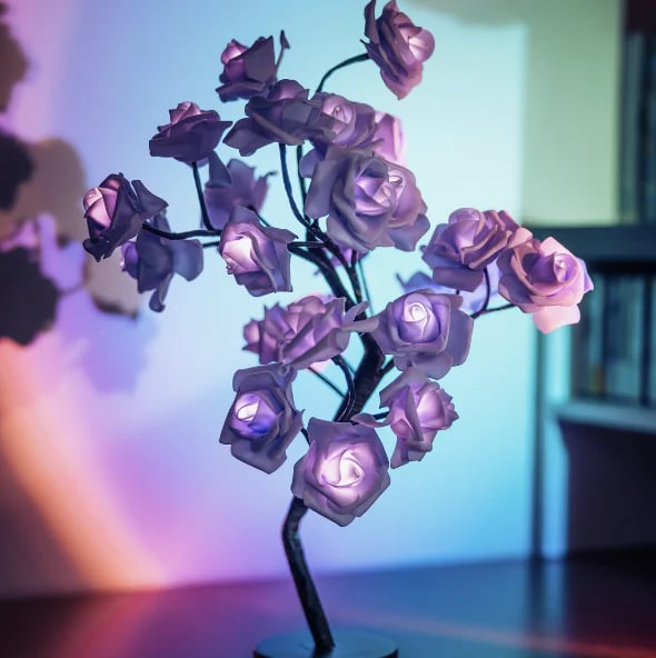 🔥 50% RABATT! 🌹 LED Rosenbaum Lampe – Romantische Blumenleuchte mit USB-Anschluss & Schalter