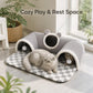 🐱🏠 Katzenbett mit Spieltunnel – Faltbarer Katzentunnel und gemütlicher Rückzugsort für Katzen