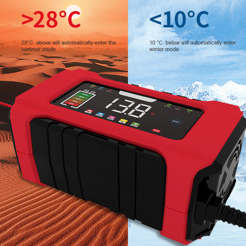 🔋🚗 9-stufiges Batterieladegerät mit LCD-Display – Intelligentes Kfz-Ladegerät mit Touch-Bedienung und Speicherfunktion